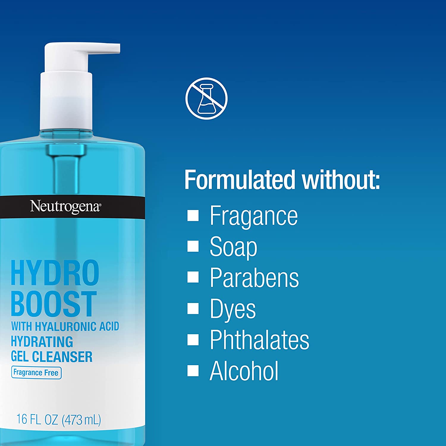 Neutrogena Hydro Boost Fragrance-Free Hydrating Facial Gel Cleanser with Hyaluronic Acid, Daily Foaming Face Wash Gel & Makeup Remover, Lightweight, Oil-Free & Non-Comedogenic 7.8 fl. oz - Image 5